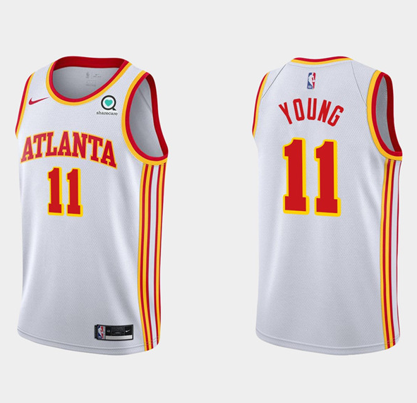 Men's Atlanta Hawks #11 Trae Young White Stitched Jersey